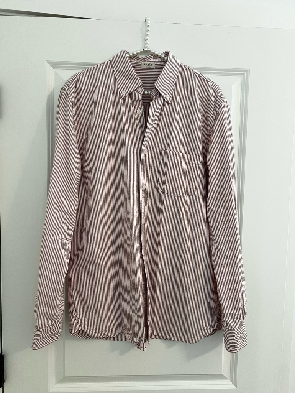 Brandy Melville John Galt Red and White Striped Button-Up Shirt